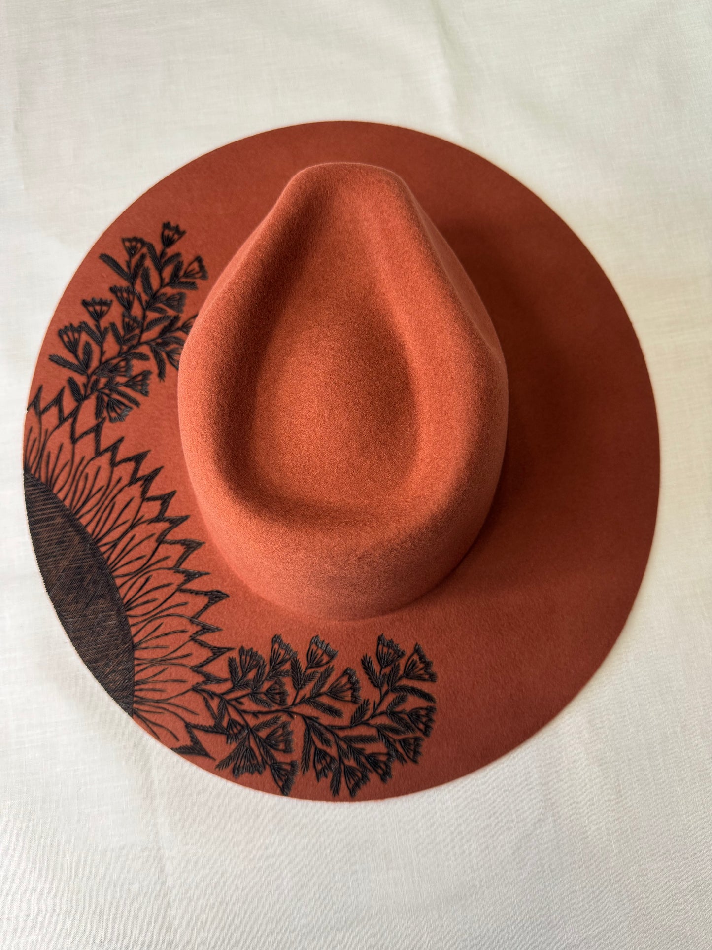 Sunflower with Flowers and Leaves