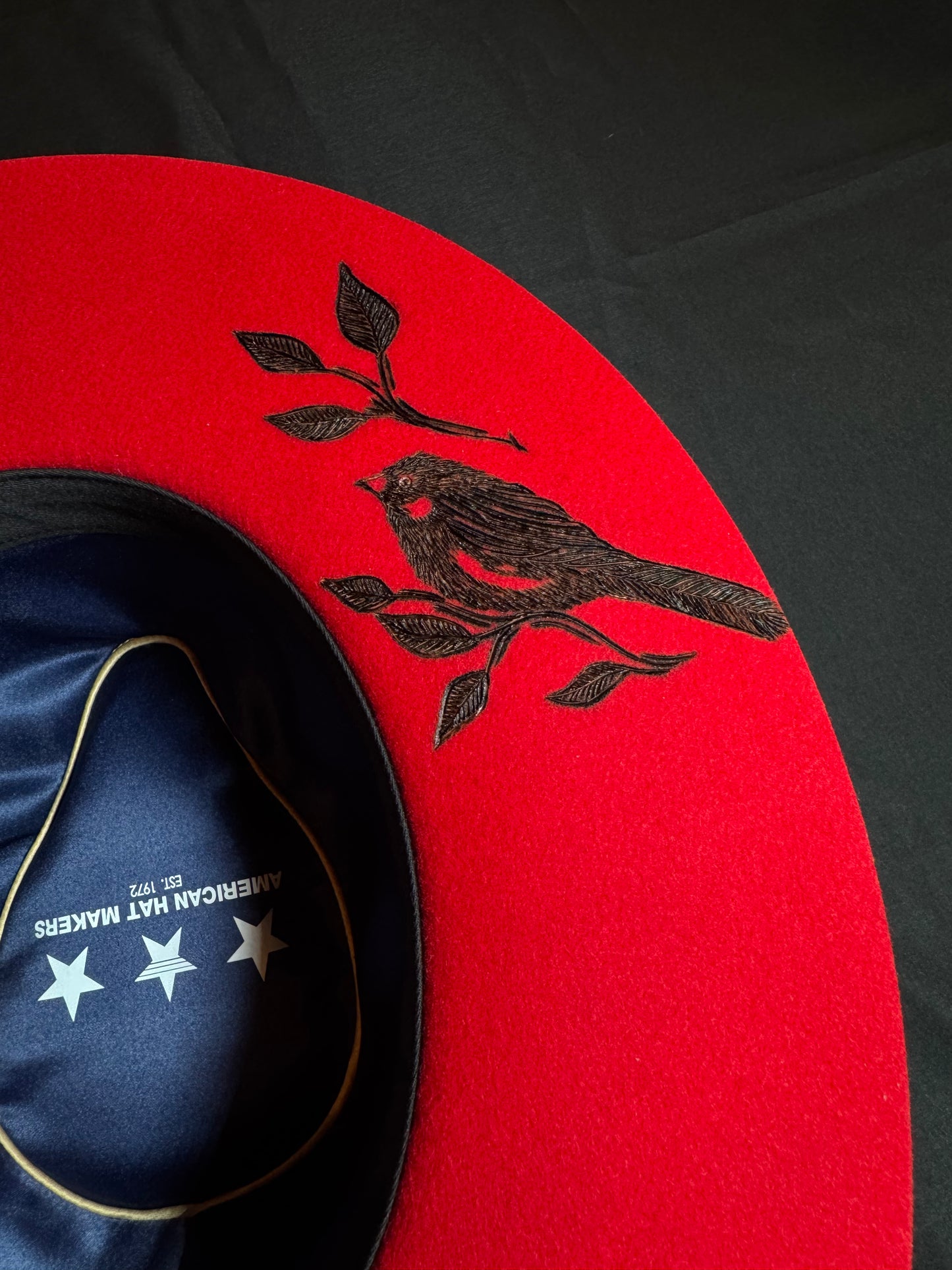 Bird and Twig on the Crown Red