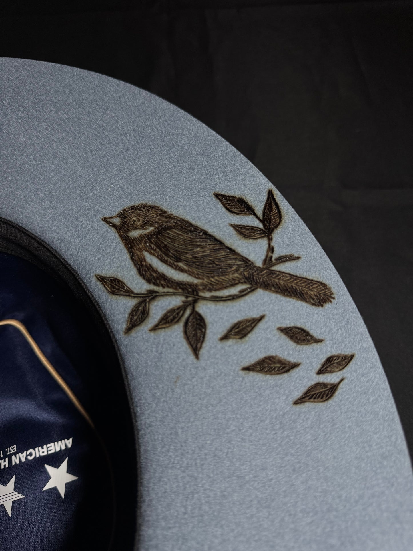 Sunflowers with Barbwire and Bird Dirty Blue