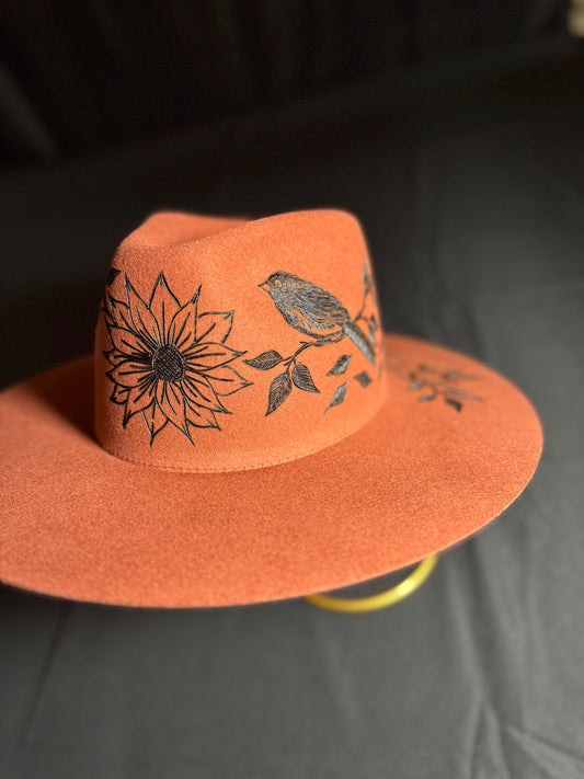 Sunflower with Bird and Twig Rust