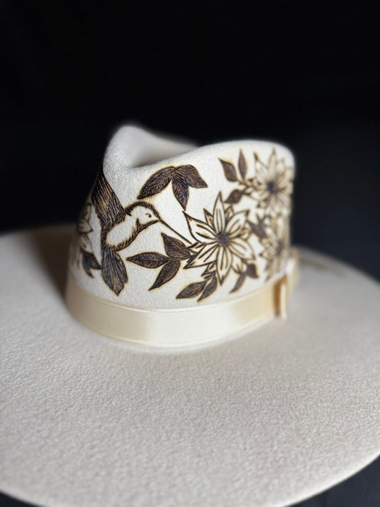 Humming Bird with Flowers