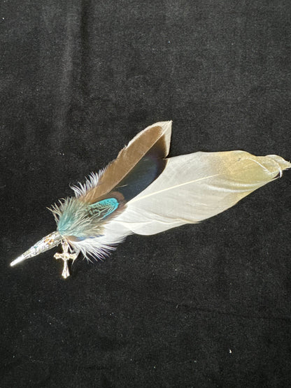 Custom Feather 104 Cross Charm