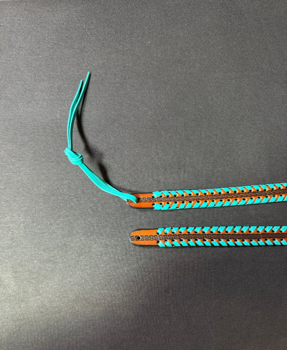 Braided Leather Brown and Turquoise