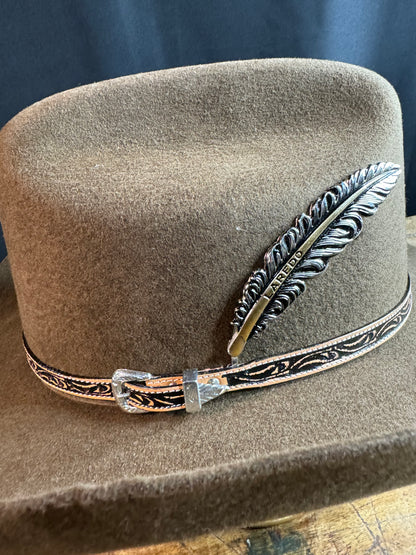 Cattleman Tooled Leather Hat Band