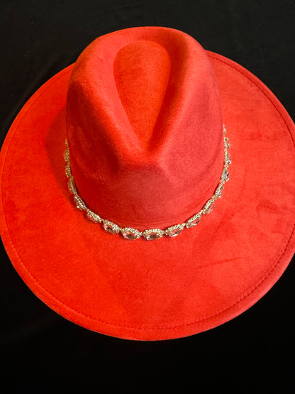 Vegan Suede Hat Red